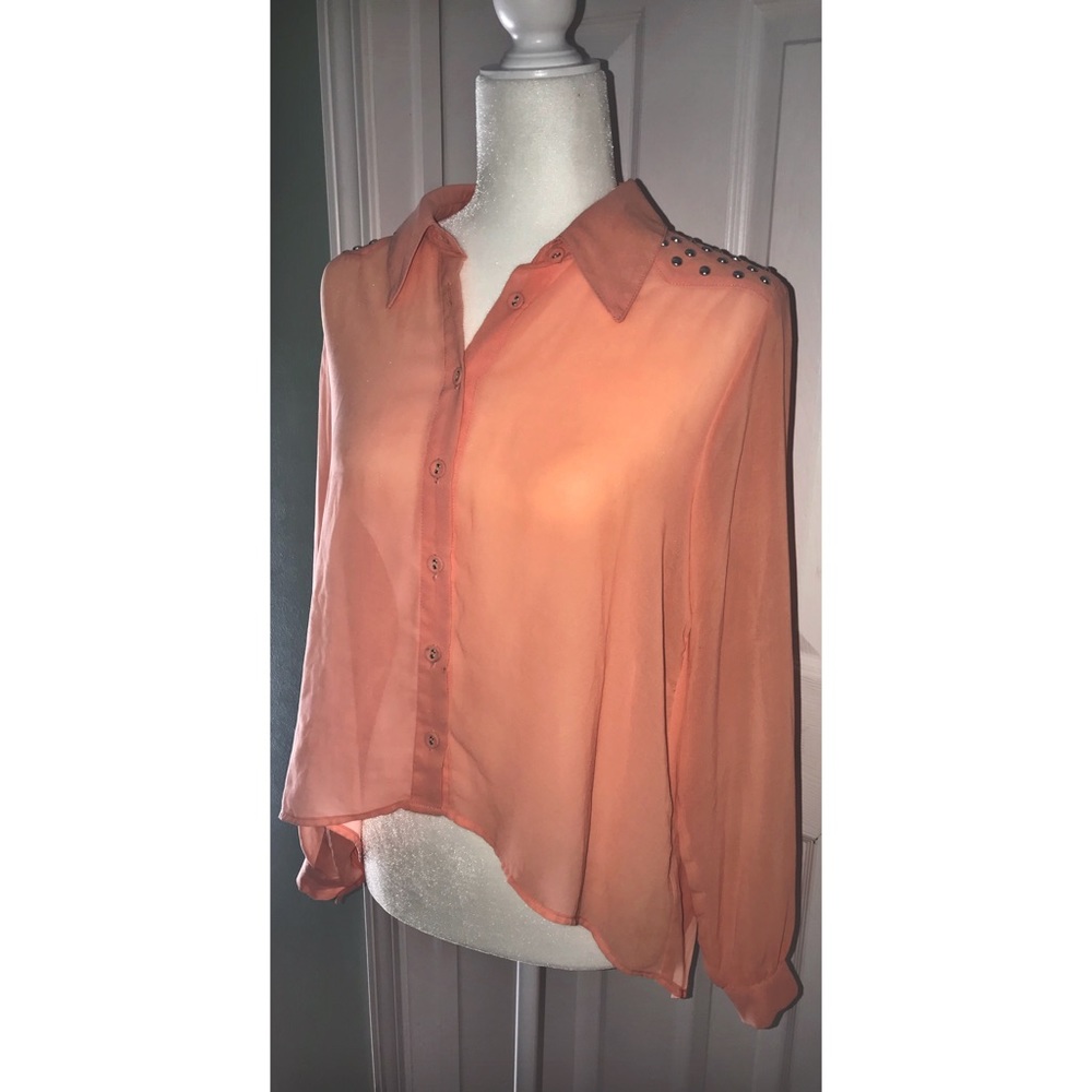 Medium Pink Button Up Forever 21 Exclusive Shirt